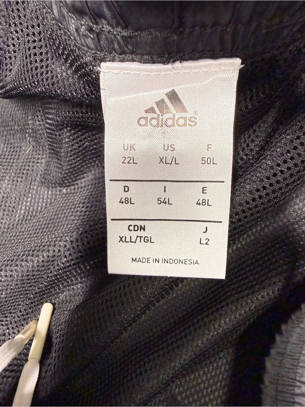 Adidas Track Windbreaker Ankle Zipper Men’s XL Black 33” Inseam W48012